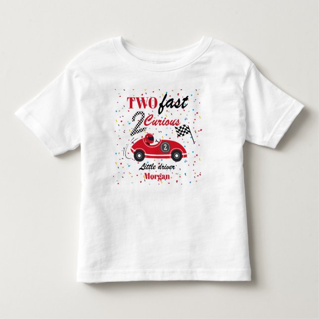 Camiseta De Bebé Dos Rápido 2Curioso Coche Deportivo Rojo Segundo C (Anverso)