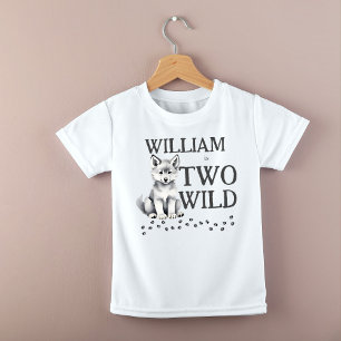 Camiseta De Bebé Dos salvajes fiestas de cumpleaños de lobo cub leñ