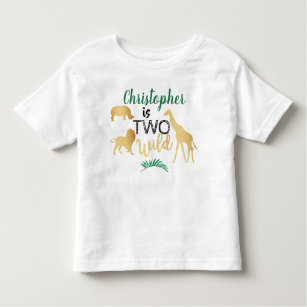 Camiseta De Bebé Dos salvajes Safari de la Selva Boys segundo cumpl