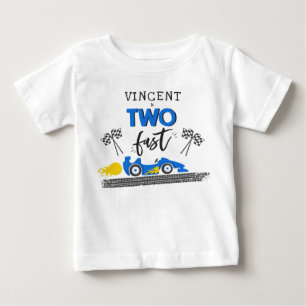 Camiseta De Bebé Dos vehículos de carreras rápidas Blue Race Equi