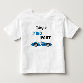 Camiseta De Bebé Dos Vintage Fast Blue Race Car Boy segundo cumplea