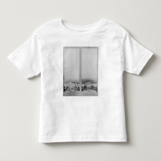Camiseta De Bebé Dos vistas de la construcción de Eiffel 2 (Anverso)