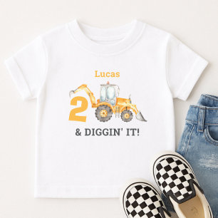 Camiseta De Bebé Dos y Diggin' It Construcción Segundo Nombre de Cu