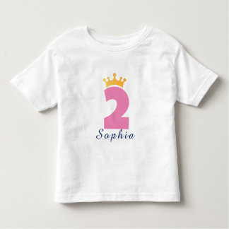 Camiseta De Bebé Dos y el nombre personalizado de la corona -Toddle