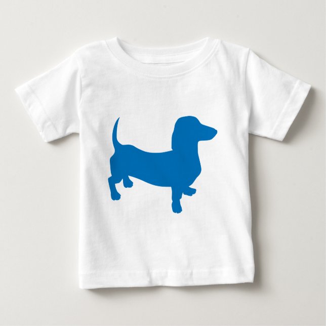 Camiseta De Bebé Doxie azul, Dachshund (Anverso)