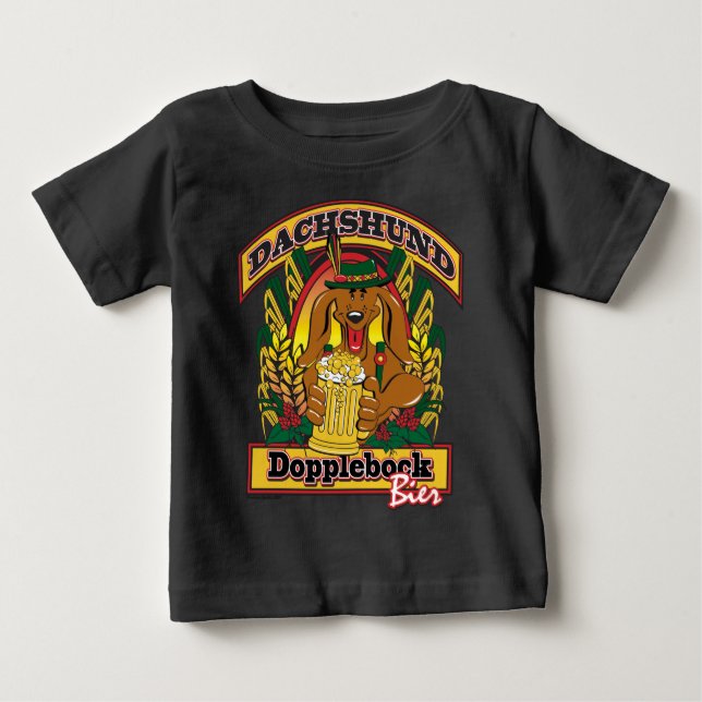 Camiseta De Bebé Doxie-Dopplebock-Beer (Anverso)