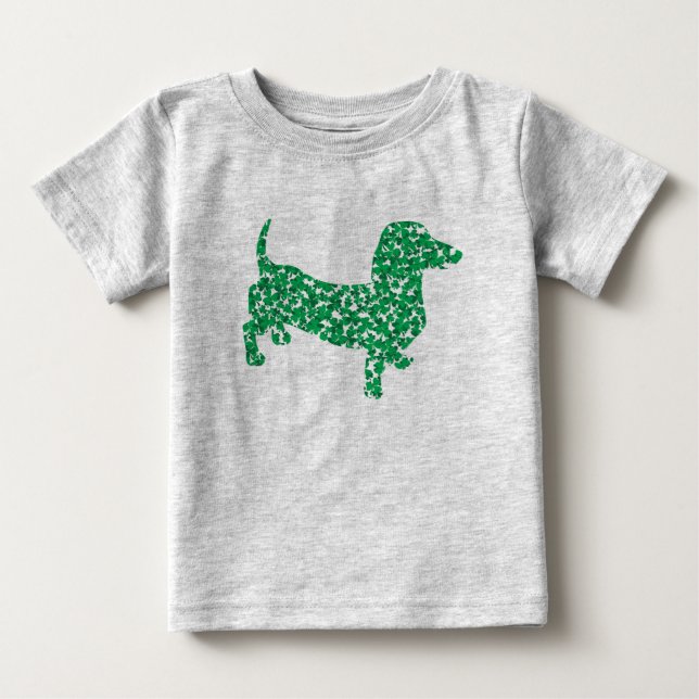 Camiseta De Bebé Doxie-in-Shamrocks (Anverso)