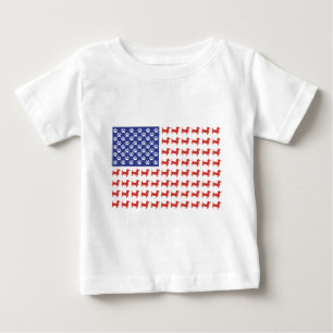 Camiseta De Bebé Doxie Patriótico - Dachshund Bandera Americana