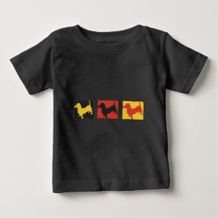 Camiseta De Bebé Doxies - Dachshunds repetidos en tres cajas