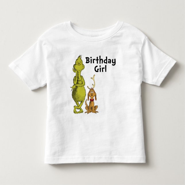 Camiseta De Bebé Dr. Seuss | Chica Grinch Winthday Birthday (Anverso)