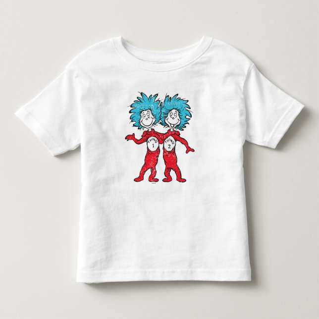 Camiseta De Bebé Dr. Seuss | Cosa 1, Cosa 2 Sentados (Anverso)