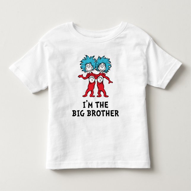 Camiseta De Bebé Dr. Seuss Cosa Uno Cosa Dos Gemelos | Hermano Mayo (Anverso)