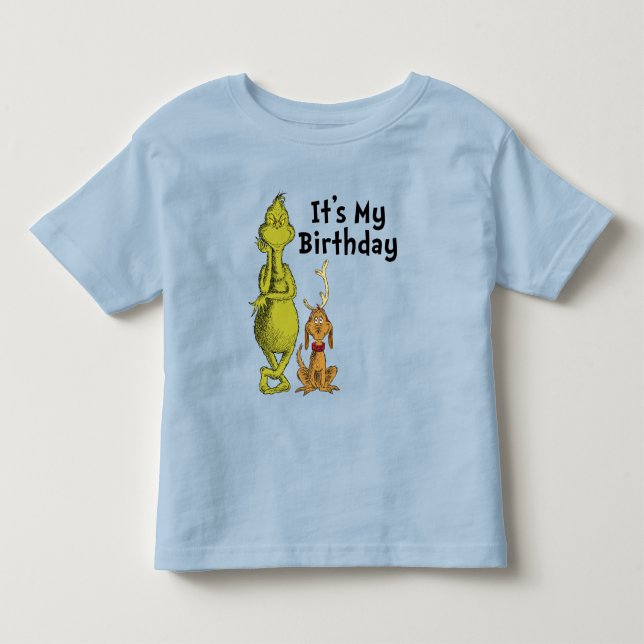 Camiseta De Bebé Dr. Seuss | Cumpleaños de invierno del Grinch (Anverso)