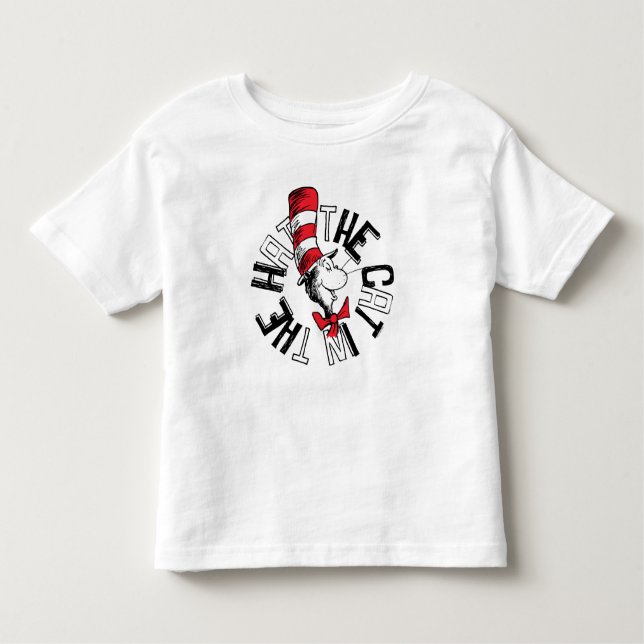 Camiseta De Bebé Dr. Seuss | Gato en el arte redondo Gorra (Anverso)