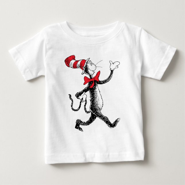 Camiseta De Bebé Dr. Seuss | Gato en la caminata del gato Gorra (Anverso)