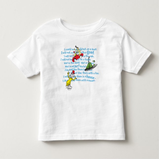 Camiseta De Bebé Dr. Seuss | Green Eggs And Ham Storybook Pattern (Anverso)