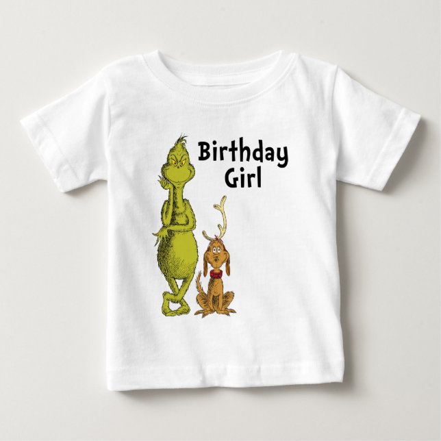 Camiseta De Bebé Dr. Seuss | Grinch Cumpleaños de invierno de la ni (Anverso)