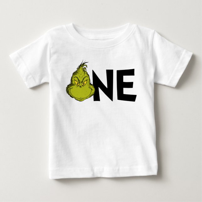 Camiseta De Bebé Dr. Seuss | Grinch Invierno Cumpleaños 1 (Anverso)