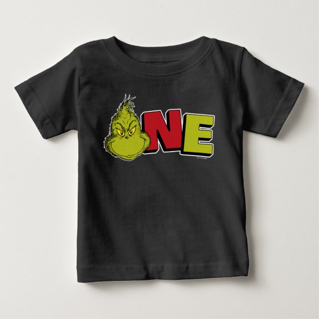 Camiseta De Bebé Dr. Seuss | Grinch Primer Cumpleaños - Uno (Anverso)