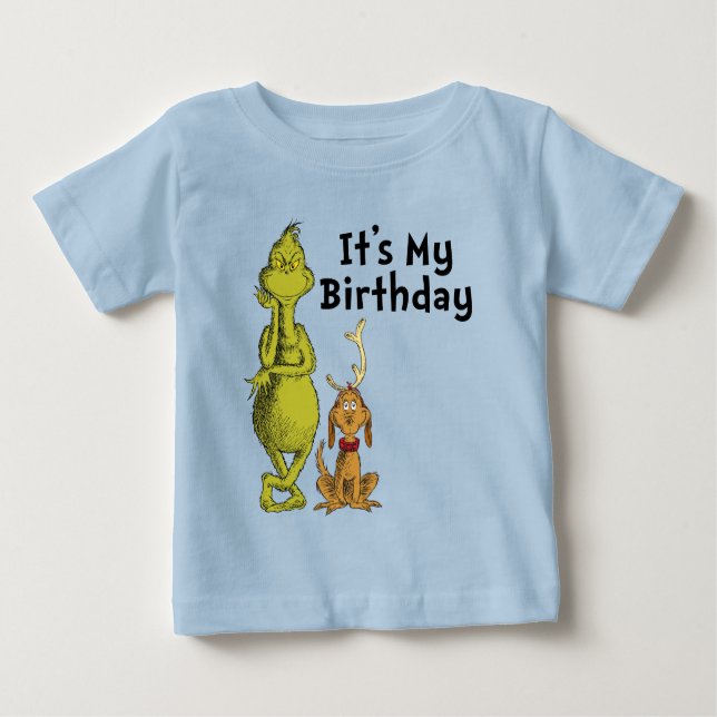 Camiseta De Bebé Dr. Seuss | Grinch Winthday Birthday (Anverso)