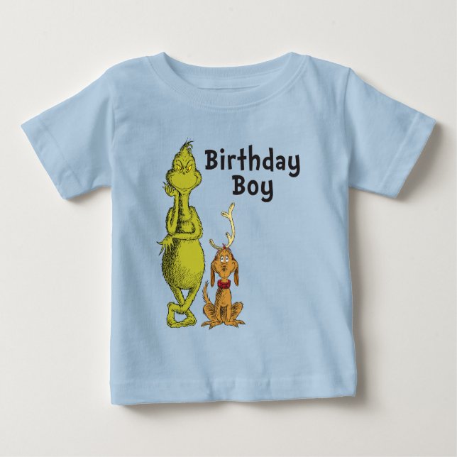 Camiseta De Bebé Dr. Seuss | Grinch Winthday Birthday (Anverso)