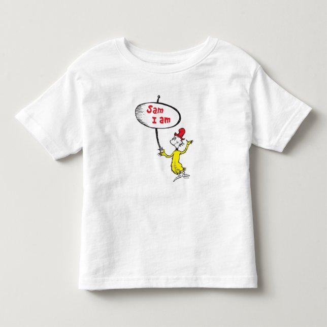 Camiseta De Bebé Dr. Seuss | Sam-I-Am sosteniendo cartel (Anverso)
