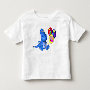 Camiseta De Bebé Dragón Azul Y Globos Cuidados