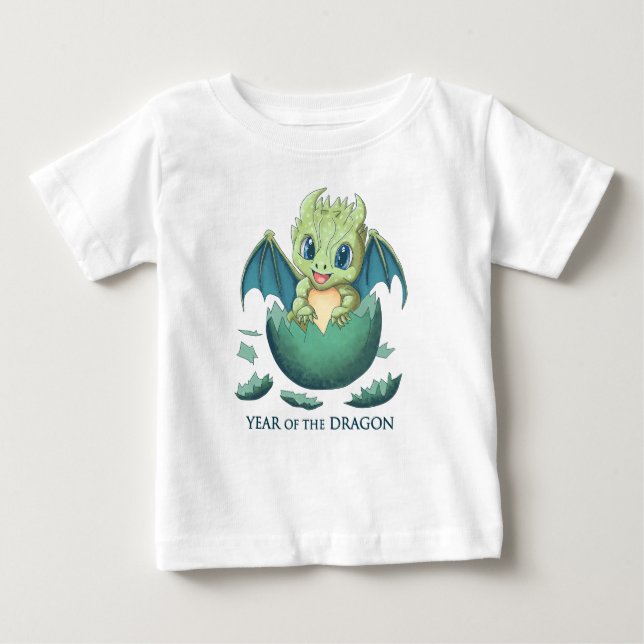 Camiseta De Bebé Dragón bebé, 2024 Año del dragón, Anime Kawaii (Anverso)