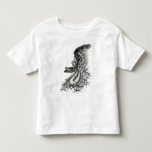 Camiseta De Bebé Dragón chino, diseño blanco y negro en tatuostyl