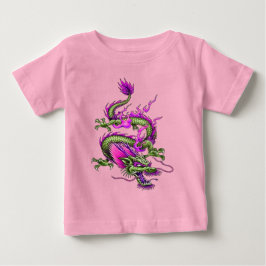 Camiseta De Bebé Dragón Chino Hornado Mitológico Creando Inundacion