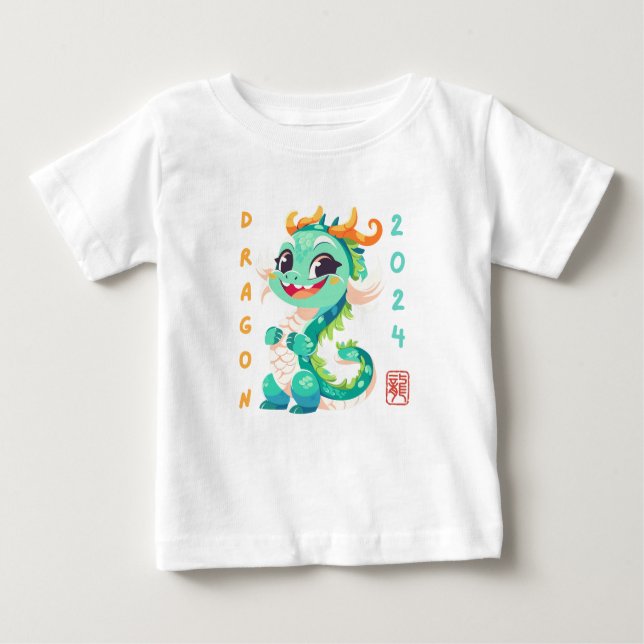 Camiseta De Bebé Dragón Cute 2024 (Anverso)