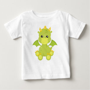 Camiseta De Bebé Dragón Cuto, Dragón Verde, Pequeño Dragón, Magia