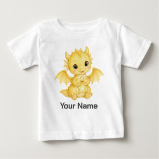 Camiseta De Bebé Dragón de Acuarela Personalizado con Linterna de E