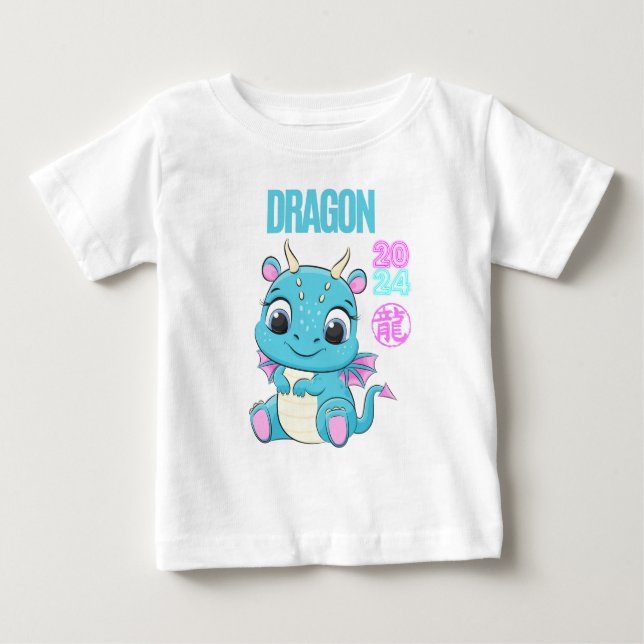 Camiseta De Bebé Dragón de bebé lindo 2024 (Anverso)