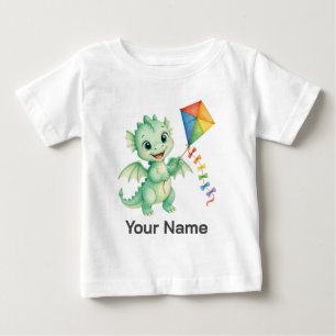 Camiseta De Bebé Dragón de bebé personalizado sosteniendo una comet