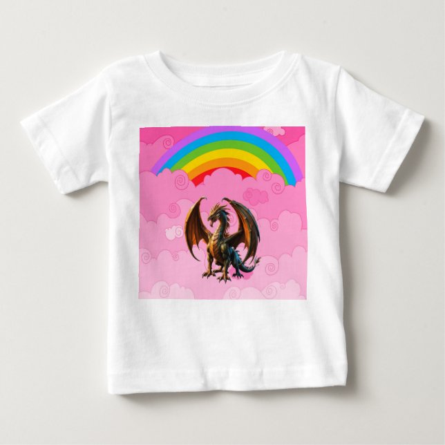 Camiseta De Bebé Dragón de Cute (Anverso)