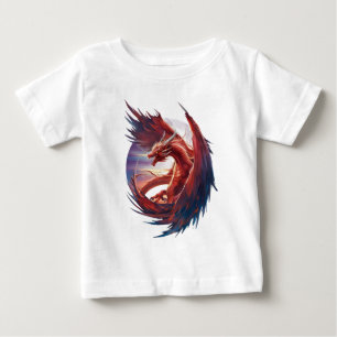 Camiseta De Bebé Dragón de Fuego Majestuoso - Fantasía épica