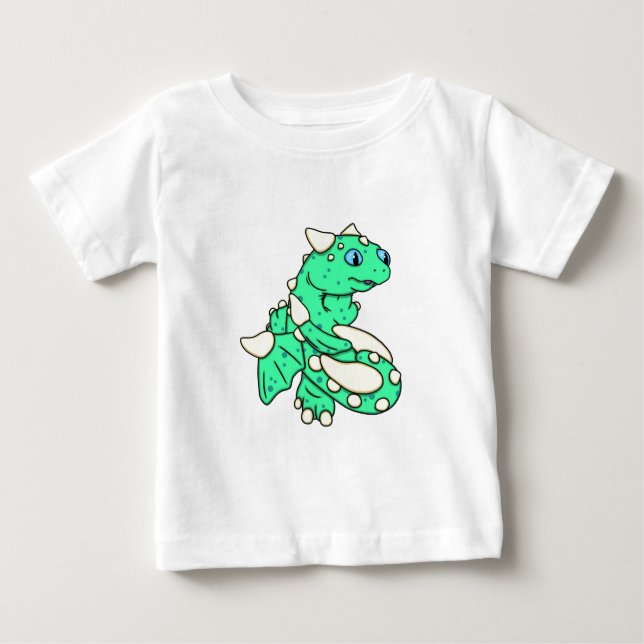 Camiseta De Bebé Dragón de verde menta de Carrie Michael (Anverso)