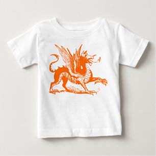 Camiseta De Bebé Dragon Engraving - Naranja