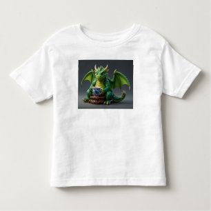 Camiseta De Bebé Dragón galés tonto bebiendo té