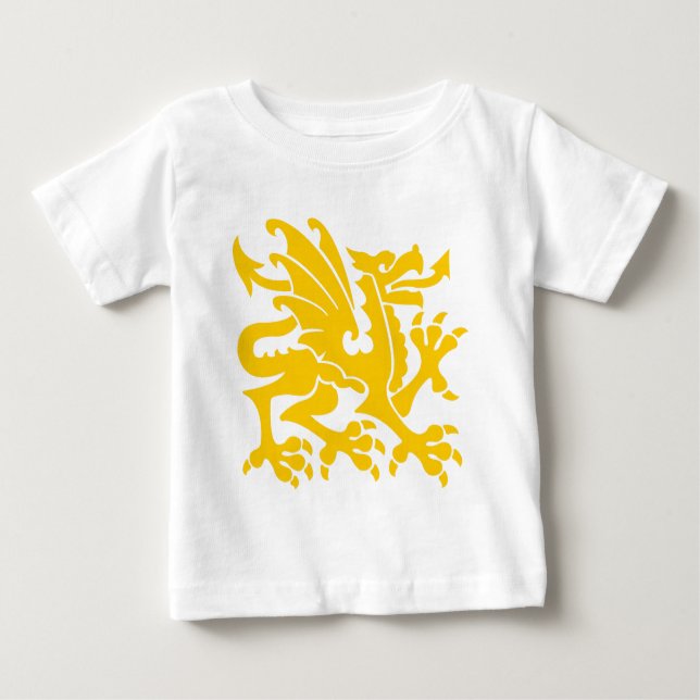 Camiseta De Bebé Dragón heráldico 01 - Ámbar (Anverso)
