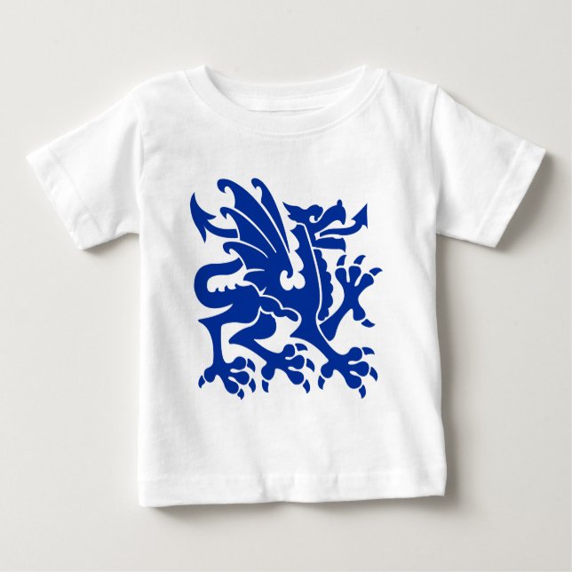 Camiseta De Bebé Dragón heráldico 01 - Azul marino (Anverso)