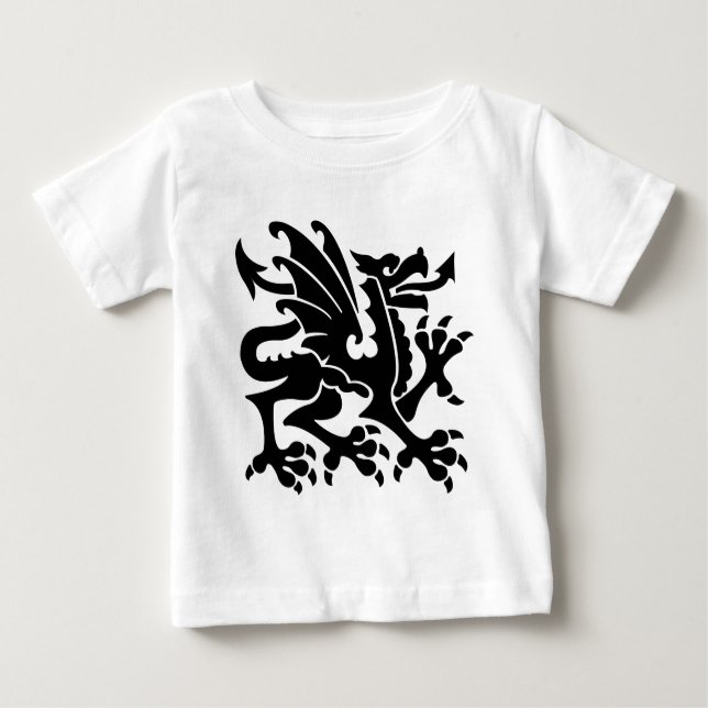Camiseta De Bebé Dragón heráldico 01 - Negro (Anverso)