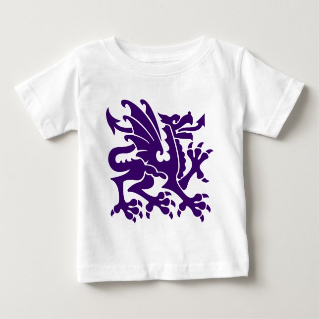 Camiseta De Bebé Dragón heráldico 01 - Púrpura Profundo (Anverso)