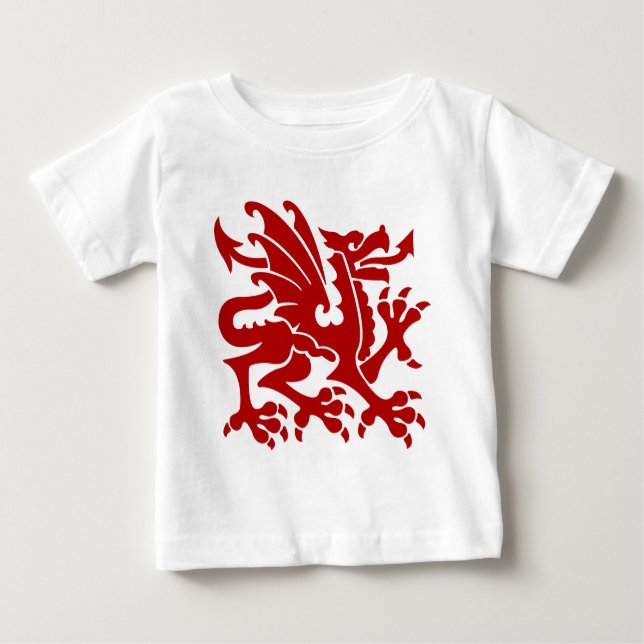 Camiseta De Bebé Dragón heráldico 01 - Rojo rubí (Anverso)