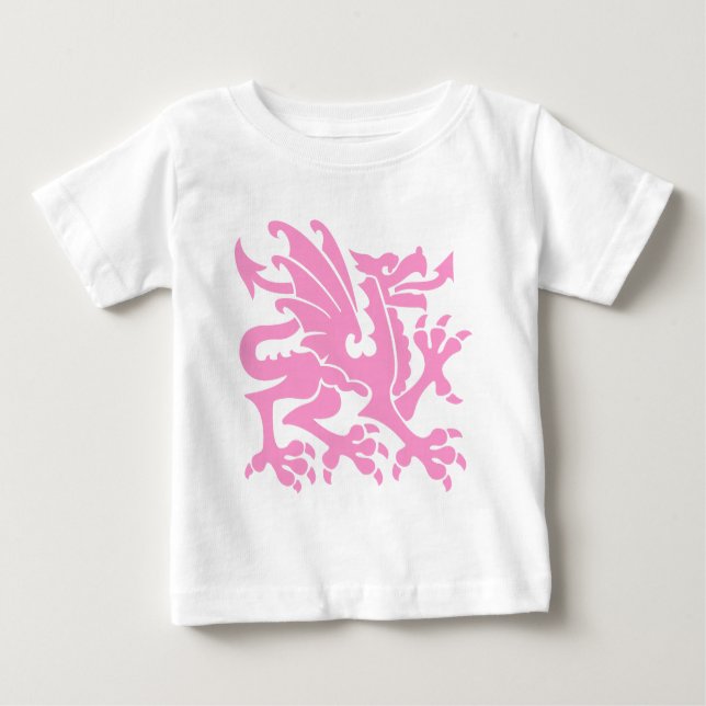 Camiseta De Bebé Dragón heráldico 01 - Rosa (Anverso)
