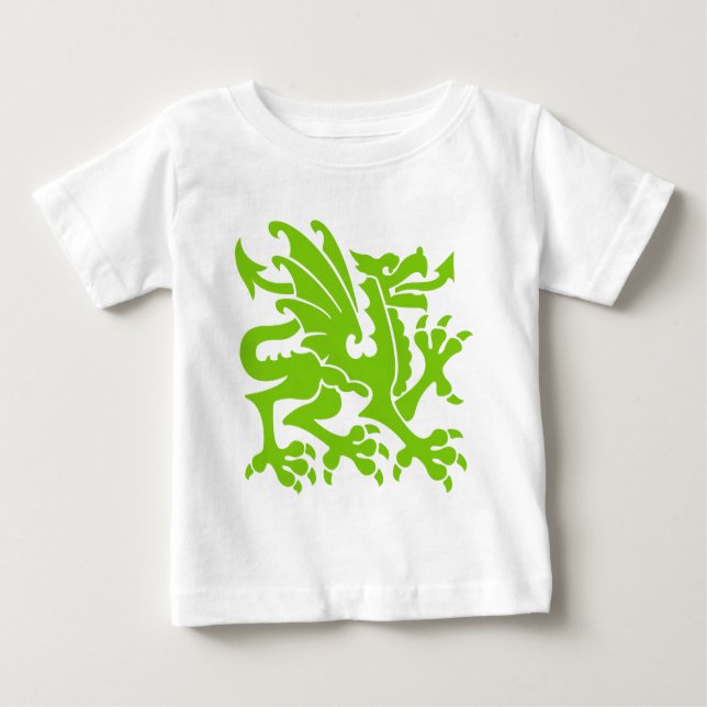 Camiseta De Bebé Dragón heráldico 01 - Verde marciano (Anverso)