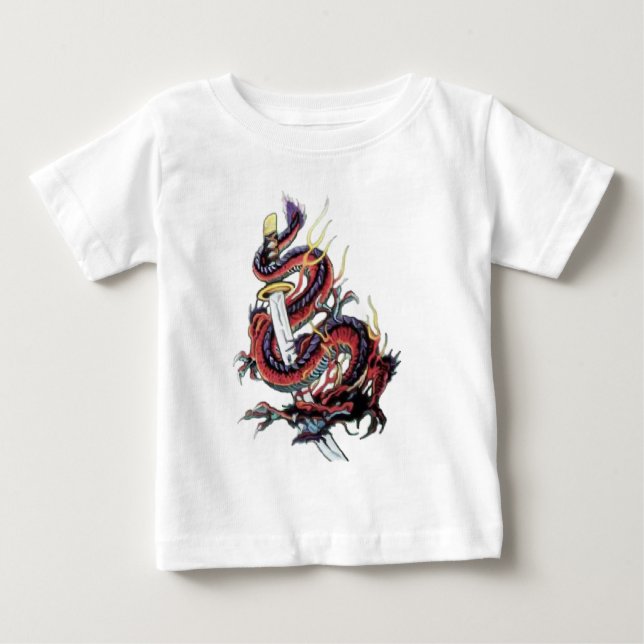 Camiseta De Bebé Dragón japonés Katana de Sui Riu (Anverso)