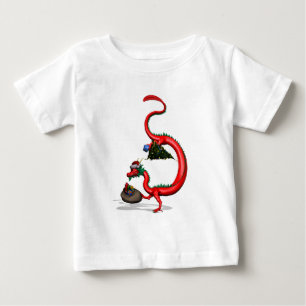 Camiseta De Bebé Dragón oriental rojo