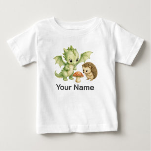 Camiseta De Bebé Dragón Personalizado Erizo Hongo Niños